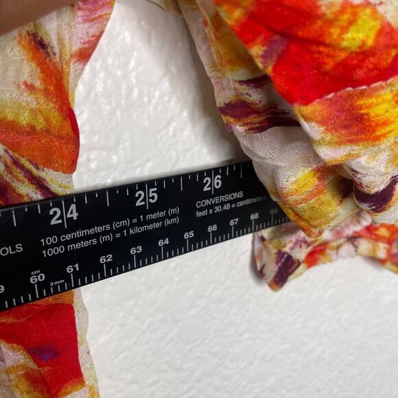 Terra & Sky Womens Top Size 0X 3/4 Sleeve Lightweight Multicolored V-Neck Blouse - Picture 6 of 16